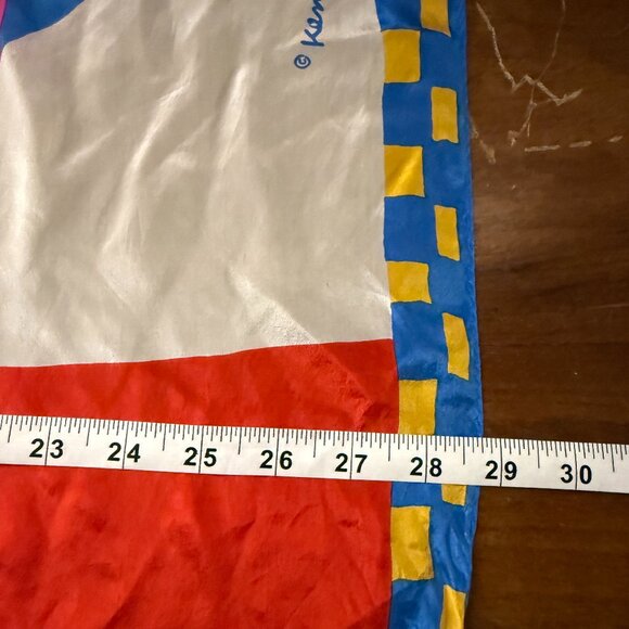 Ken Done 100% Silk Scarf 29" approx. Square Multicolor VIntage - Picture 8 of 10